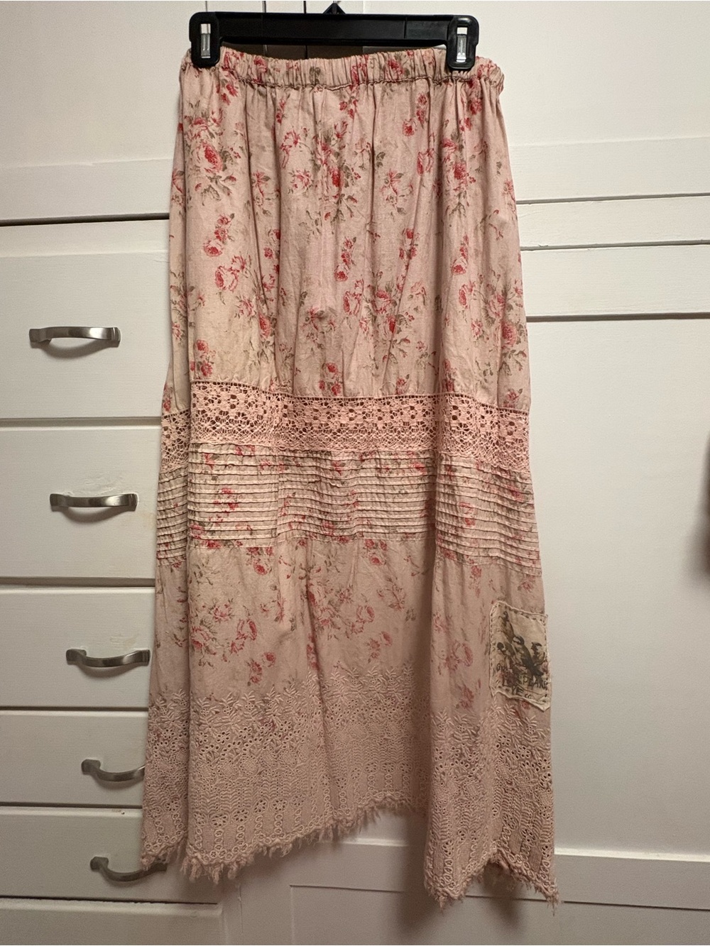 Magnolia Pearl “Molly” tiered lace maxi skirt